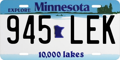 MN license plate 945LEK