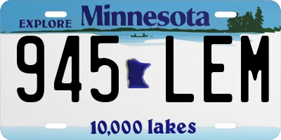 MN license plate 945LEM