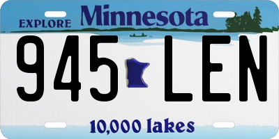 MN license plate 945LEN