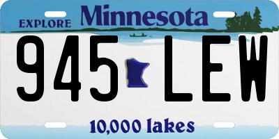 MN license plate 945LEW