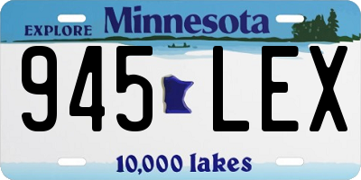 MN license plate 945LEX