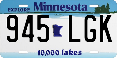 MN license plate 945LGK
