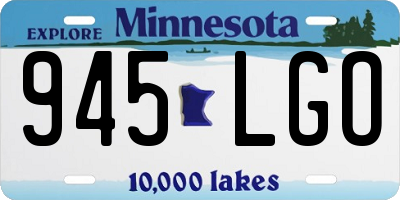 MN license plate 945LGO