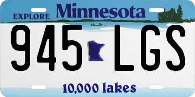 MN license plate 945LGS
