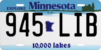 MN license plate 945LIB