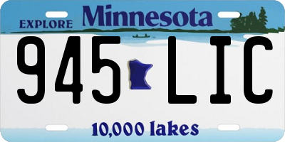 MN license plate 945LIC