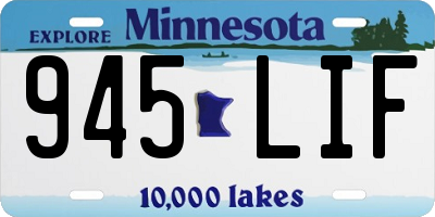 MN license plate 945LIF