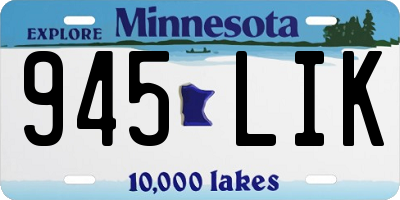 MN license plate 945LIK