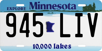 MN license plate 945LIV