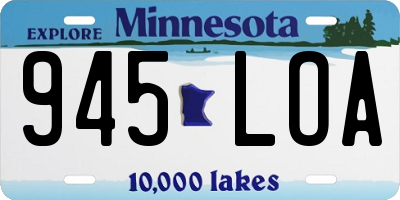 MN license plate 945LOA