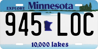 MN license plate 945LOC