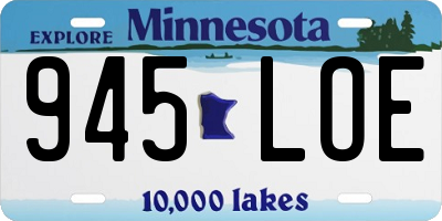MN license plate 945LOE