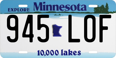 MN license plate 945LOF