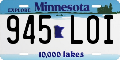MN license plate 945LOI