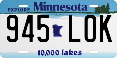 MN license plate 945LOK