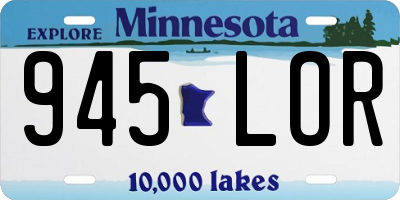 MN license plate 945LOR