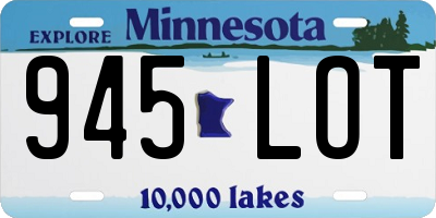 MN license plate 945LOT