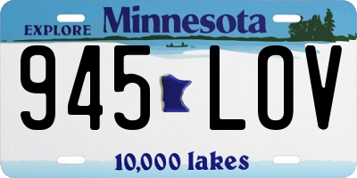 MN license plate 945LOV