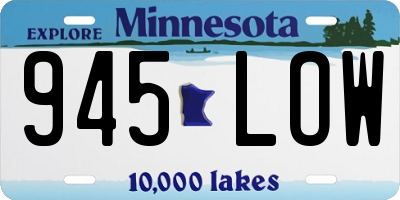 MN license plate 945LOW