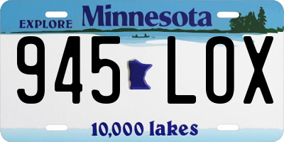MN license plate 945LOX