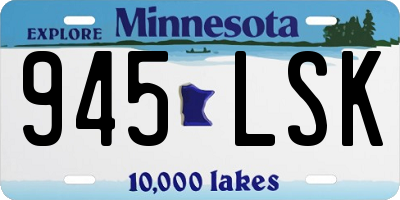 MN license plate 945LSK