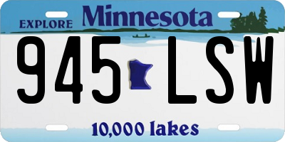 MN license plate 945LSW