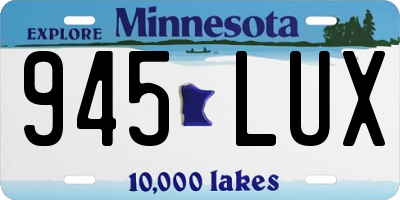 MN license plate 945LUX