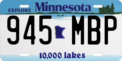 MN license plate 945MBP