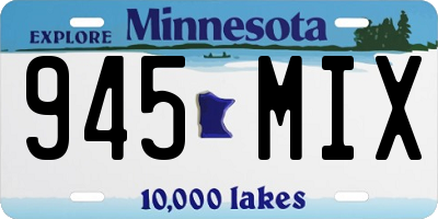 MN license plate 945MIX