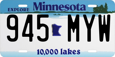 MN license plate 945MYW