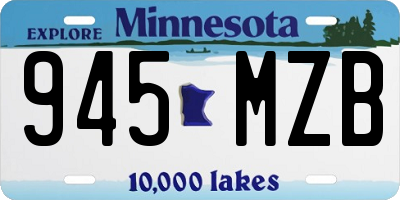 MN license plate 945MZB