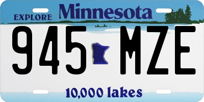 MN license plate 945MZE