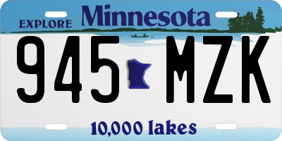 MN license plate 945MZK