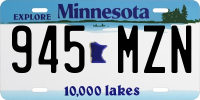 MN license plate 945MZN