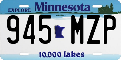 MN license plate 945MZP