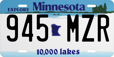 MN license plate 945MZR