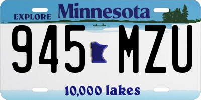 MN license plate 945MZU