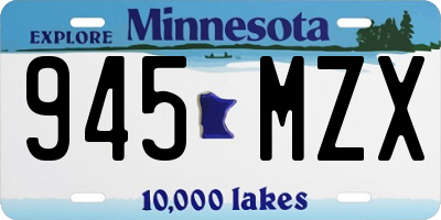 MN license plate 945MZX