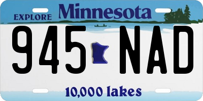MN license plate 945NAD