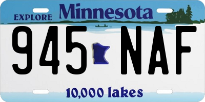 MN license plate 945NAF