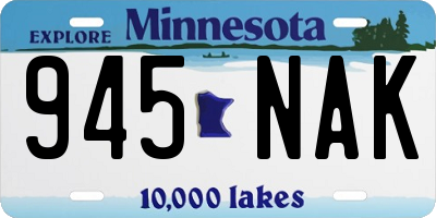 MN license plate 945NAK