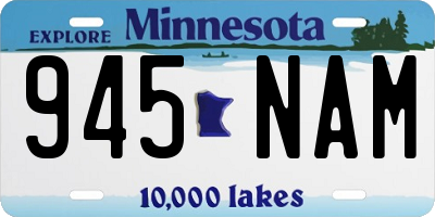 MN license plate 945NAM