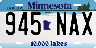 MN license plate 945NAX