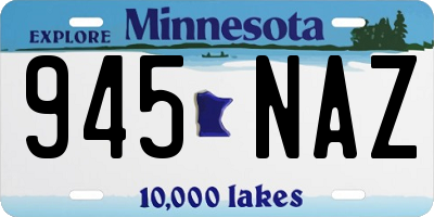 MN license plate 945NAZ
