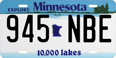 MN license plate 945NBE