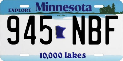 MN license plate 945NBF