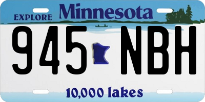 MN license plate 945NBH