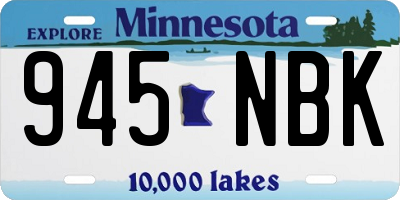 MN license plate 945NBK