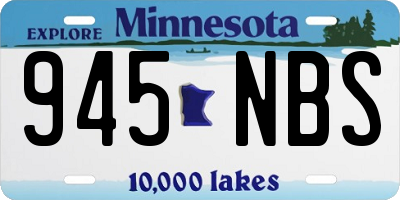 MN license plate 945NBS