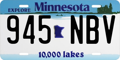 MN license plate 945NBV